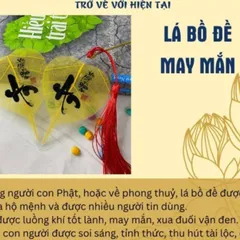 Lá bồ đề size to Vạn Sự Bình An/Vạn Dặm Bình An, có dây treo, lá tự nhiên loại đẹp 841728