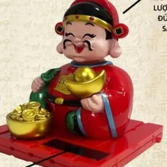 Tượng thần tài may mắn năng lượng mặt trời –tượng phật dùng để trang trí xe ô tô, bàn làm việc 841734