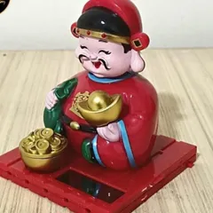 Tượng thần tài may mắn năng lượng mặt trời –tượng phật dùng để trang trí xe ô tô, bàn làm việc 841734