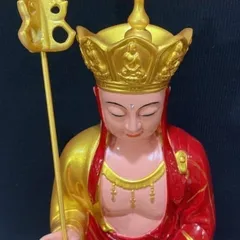 Tượng Địa Tạng Vương Bồ Tát Ngồi 30cm Áo Đỏ Sen Vàng -  HOẢ TỐC 841749