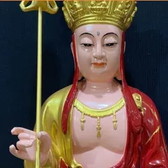 Tượng Địa Tạng Vương Bồ Tát Ngồi 30cm Áo Đỏ Sen Vàng -  HOẢ TỐC 841749