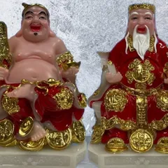 Tài Địa ĐỎ ĐÁ GIÁC VÀNG Cho Mệnh Mộc, Mệnh Hoả 8in Chiêu Tài, 20CM cực đẹp 841758