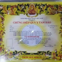 MẪU LỚN,  RẤT ĐẸP - Tờ giấy chứng điệp quy y TAM BẢO - tờ điệp quy y 841780
