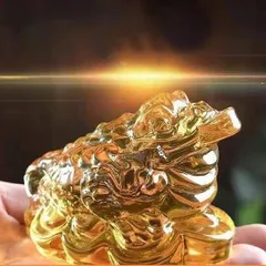Cóc Ngậm Tiền Vàng 3 chân con Thiềm Thừ bằng Thủy Tinh Pha Lê , giúp tăng cường tài lộc , bình an , hạnh phúc 841786