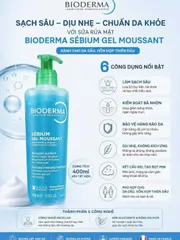 ✨ Gel rửa mặt Bioderma Sebium Gel Moussant cho da dầu mụn 400ml, giao nhanh tiết kiệm thời gian