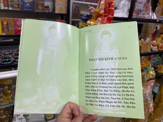 Kinh A Di Đà Bìa Xanh Lá - Giấy Màu