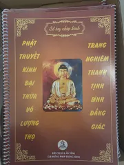 SỔ TAY VỞ CHÉP KINH VÔ LƯỢNG THỌ CHỮ MỜ A4 LÒ XO - TẶNG VIẾT