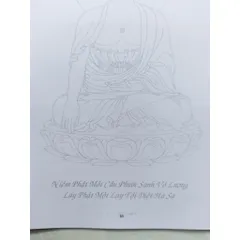 Sổ vẽ 90 tranh mờ đức phật tặng 1 bút 2 ngòi bản in A4