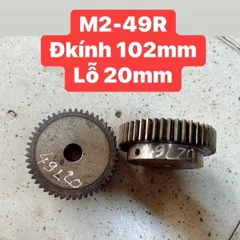 Nhông Thẳng Modul 2- 48R / 49R / 50R / 55R / 60R / 65R . Dày 20mm. Có Cùi .Thiết Kế Nhỏ Gọn