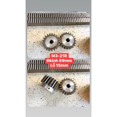 Thanh Răng Modul 3 - 20Vuông / 30Vuông/ 25Vuông (Dài 1mét) & Bánh Răng 12R / 20R / 21R / 25RChất Lượng Cao