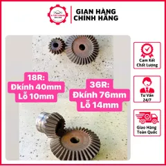 Bánh Răng Côn 90° Modul M2: 18R - 36R. Tỉ Lệ 1:2 Thiết Kế Nhỏ Gọn, Đa Năng Dễ Sử Dụng
