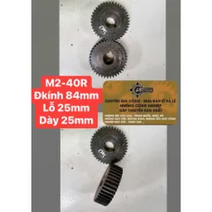 Nhông Thẳng Modul 2 M2-34R/37R/38R/40R/42R/50R/52R/55R/57R/59R/62R/64R (Dày 25mm, Lỗ 25mm)