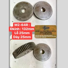 Nhông Thẳng Modul 2 M2-34R/37R/38R/40R/42R/50R/52R/55R/57R/59R/62R/64R (Dày 25mm, Lỗ 25mm)