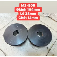 Nhông Thẳng Modul M2-80Răng : Đkính 128mm - Lỗ 38mm - Chốt 12 . Dày 30mm có cùi .Hàng Zin Tháo Máy 99%.