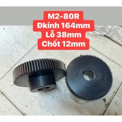 Nhông Thẳng Modul M2-80Răng : Đkính 128mm - Lỗ 38mm - Chốt 12 . Dày 30mm có cùi .Hàng Zin Tháo Máy 99%.