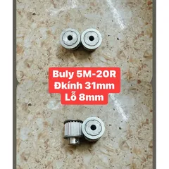 Puly Nhôm 5M- 20R / 25R / 30R / 32R / 36R / 40R / 45R / 50R / 60R. Rộng 27mm. Dùng Cho Dây Đai Bản 20mm. Có Cùi