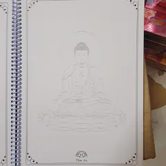 Tặng viết - Vở Tô Tranh Phật và Bồ Tát cực đẹp màu xanh lá cây, Vở Vẽ Hình Phật , Bộ Tranh Tô Hình Đức Phật Bìa Cứng