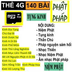 TN54 - Thẻ Nhớ 4G Chép Sẵn 140 Bài Tụng Kinh, Niệm Phật