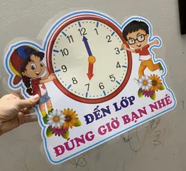Đến lớp đúng giờ - Trang trí lớp học (mẫu ép plastic, sẵn băng keo), giáo cụ dạy học cho giáo viên tiểu học.