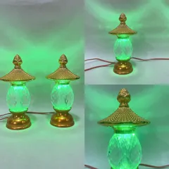Cặp Đèn Thờ Pha Lê Nắp Ô Nhiều Chế Độ Màu Cao 17cm Siêu Đẹp