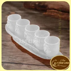 Án Năm Ly Nước Thờ Cúng Lưu Ly Trắng