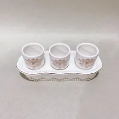 Bộ Án 3 ly Bạch Ngọc Sen Nổi Bằng Sứ Cao Cấp - Loại 1