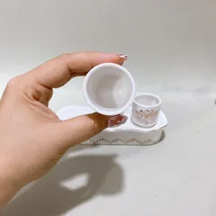 Bộ Án 3 ly Bạch Ngọc Sen Nổi Bằng Sứ Cao Cấp - Loại 1