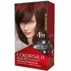 revlon MÀU 32 Nhuộm BẠC NÂU SOCOLA ĐẬM DARK BROWN VÀ THỜI TRANG REVLON COLORSILK