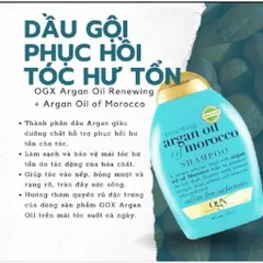 Dầu Gội OGX Argan Oil Giúp Phục Hồi Tóc Hư Tổn 385ml Renewing - cherry blossom