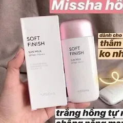 Kem Chống Nắng Missha Soft Finish Sun Milk SPF50 PA++++(vỏ hộp đầy đủ)HSD tháng 6 2028