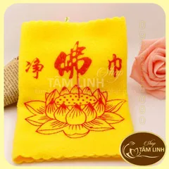 [Ảnh thật] Khăn lau bàn thờ Hoa Sen (lau tượng,Phật...)
