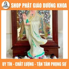 Tượng Bồ tát Quan Âm Quán Thế Âm Bồ tát dáng đứng cao hơn 3 tấc 33cm đất nung