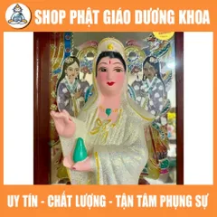 Tượng Bồ tát Quan Âm Quán Thế Âm Bồ tát dáng đứng cao hơn 3 tấc 33cm đất nung