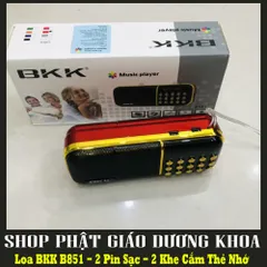CÓ CỐC - Loa Nghe Nhạc Usb Thẻ Nhớ 2 Pin bền BKK-851 - Loa nghe thẻ nhớ FM, loa nghe pháp - Tặng Cốc sạc, không kèm thẻ DL92