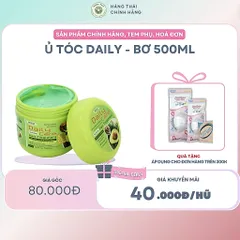 Ủ TÓC DAILY - Bơ 500ml - Dưỡng ẩm sâu, làm mềm mượt, chăm sóc tóc khô và hư tổn, hương thơm dịu nhẹ