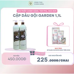 CẶP DẦU GỘI GARDEN 1100L - Dưỡng tóc mềm mượt, phục hồi hư tổn, giảm gãy rụng, hương thơm tự nhiên, chăm sóc toàn diện