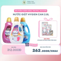 NƯỚC GIẶT HYGIENE CAN 2.8L  - vừa giặt vừa xả, giữ màu quần áo luôn tươi mới và lưu lại mùi hương nhẹ nhàng 842946