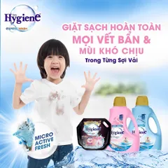 NƯỚC GIẶT HYGIENE CAN 2.8L  - vừa giặt vừa xả, giữ màu quần áo luôn tươi mới và lưu lại mùi hương nhẹ nhàng 842946