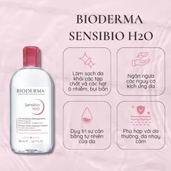 NƯỚC TẨY TRANG BIODERMA làm sạch sâu, dịu nhẹ loại bỏ bụi bẩn, dầu nhờn dành cho mọi loại da loại 500ml