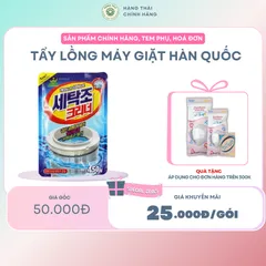 TẨY LỒNG MÁY GIẶT HÀN QUỐC - Loại bỏ mùi hôi, cặn bẩn và cặn bám cứng đầu trên lồng giặt và đường ống