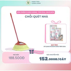 Chổi quét nhà Thái Lan bằng nhựa tiện lợi, , thiết kế đầu chổi nghiêng giúp dễ quét, lông chổi tơ mịn giúp sạch bụi