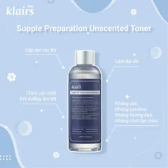 Nước hoa hồng KLairs 180ml dành cho mọi loại da, da mụn và nhạy cảm