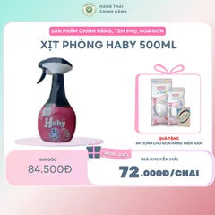 XỊT PHÒNG HABY 500ML - Khử mùi, làm sạch không khí, không gây kích ứng, sản phẩm tiện dụng cho không gian sống, làm việc