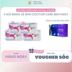 [COMBO 4 GÓI] Băng vệ sinh thảo dược Doctor Care ban ngày TẶNG 2 Gói Hàng ngày và 2 gói ban đêm 843038