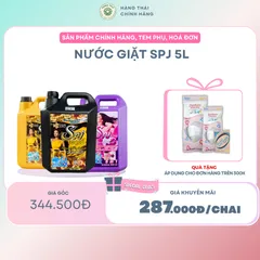 NƯỚC GIẶT SPJ 5L ĐEN, TÍM, CAM -giúp làm mềm, tơi xốp sợi vải, chăm sóc và lưu hương giúp quần áo luôn ngát hương thơm