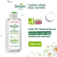 NƯỚC TẨY TRANG sạch sâu và cấp ẩm cho da Simple Micellar Water 200ml