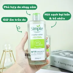 NƯỚC TẨY TRANG sạch sâu và cấp ẩm cho da Simple Micellar Water 200ml