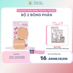 Bộ 2 bông phấn- Bông phấn makeup cao cấp, tạo lớp nền mịn màng-  Bông phấn makeup cho da khô, da dầu, da nhạy cảm