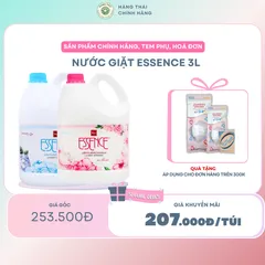 NƯỚC GIẶT ESSENCE 3L - bọt mịn thấm sâu vào từng sợi vải, giúp loại bỏ vết bẩn cứng đầu nhanh chóng, hương thơm tươi mát 843066