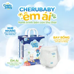 [Tặng 2 miếng dùng thử - Đủ size] Bỉm hữu cơ CheruBaby nhập khẩu Mỹ, siêu mỏng, siêu thấm, an toàn cho da bé